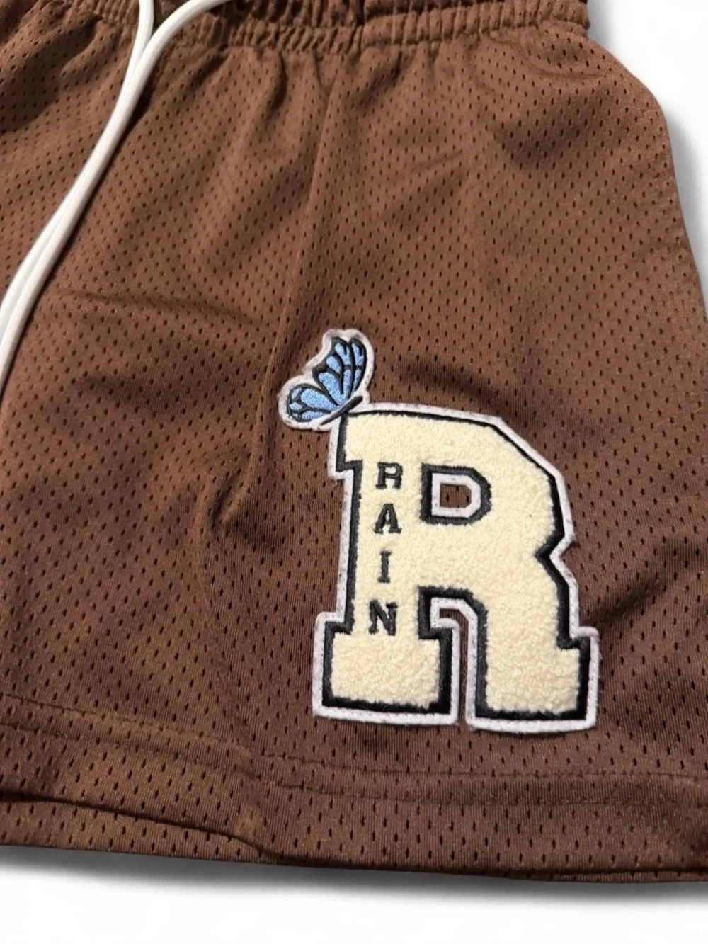 Ryoko Rain Brown Mesh Athletic Shorts with “R”Patch size small Unisex
